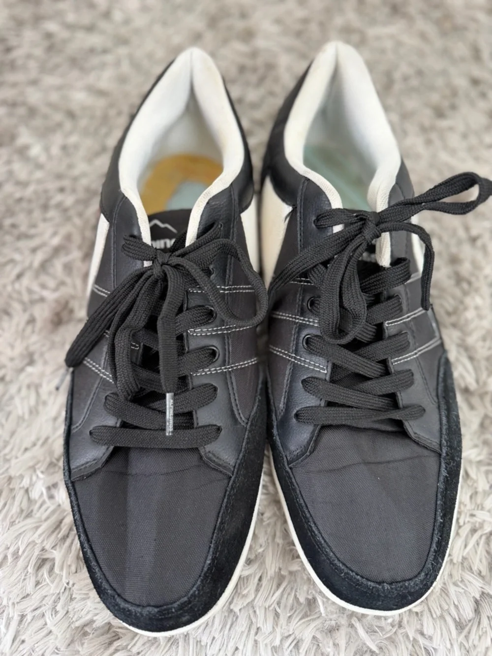 Alpine Swiss Stefan Men's Retro Sneakers Low Top Black Shoes Suede Trim Gym 15